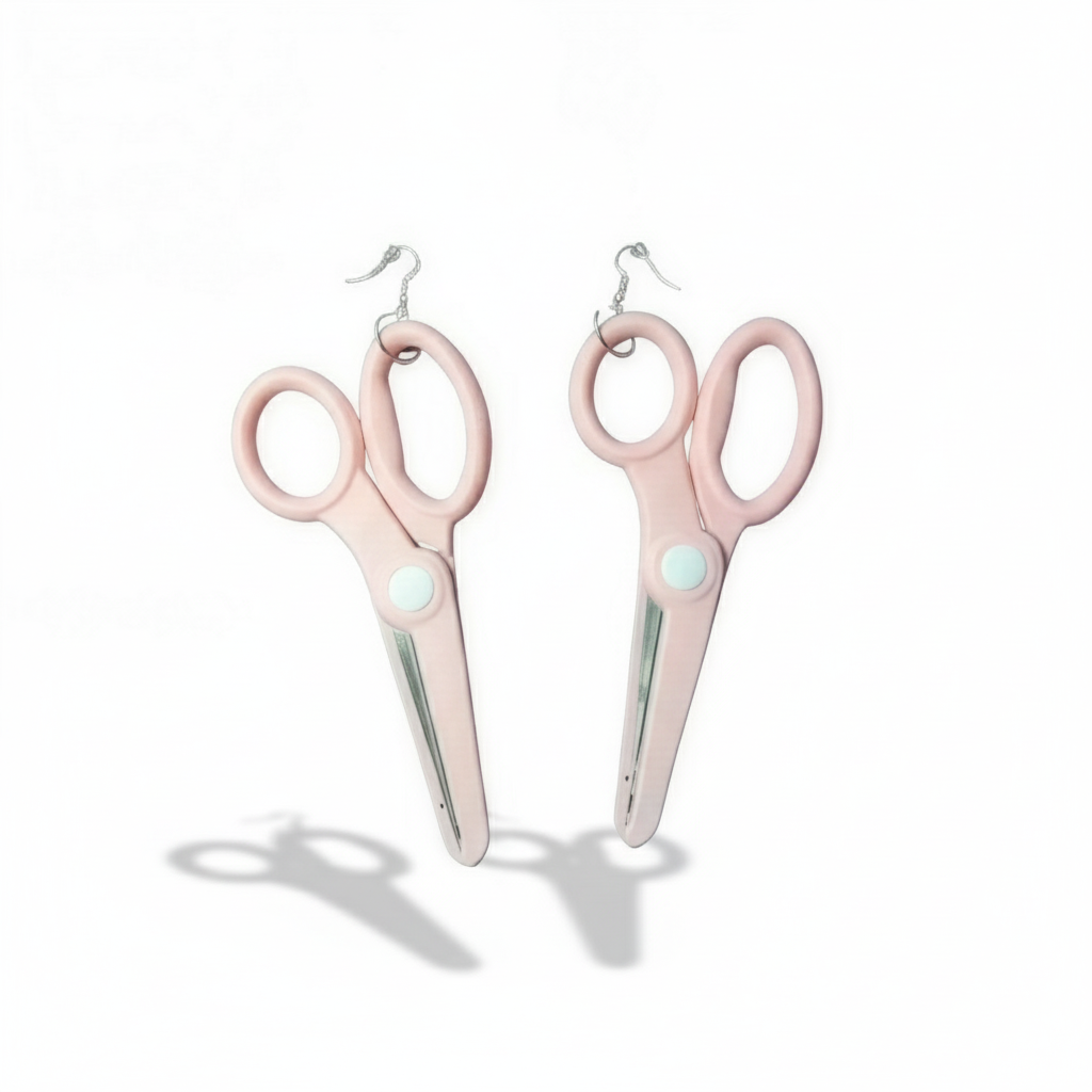 Серьги Ножницы канцелярские Розовый (2502478447)