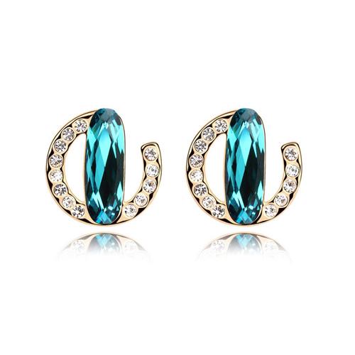 Серьги с кристаллами Сваровски Showfay 02_7945 Бирюзовый