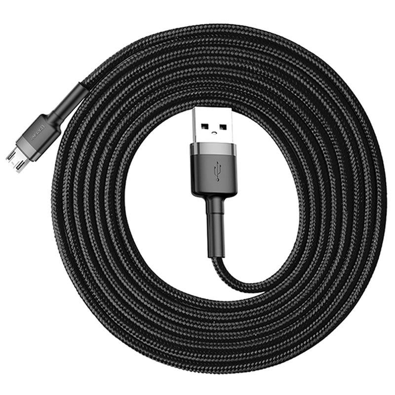 Кабель для зарядки BASEUS USB на MicroUSB  Cafule 1.5A 2 м Gray Чорний (CAMKLF-CG1)