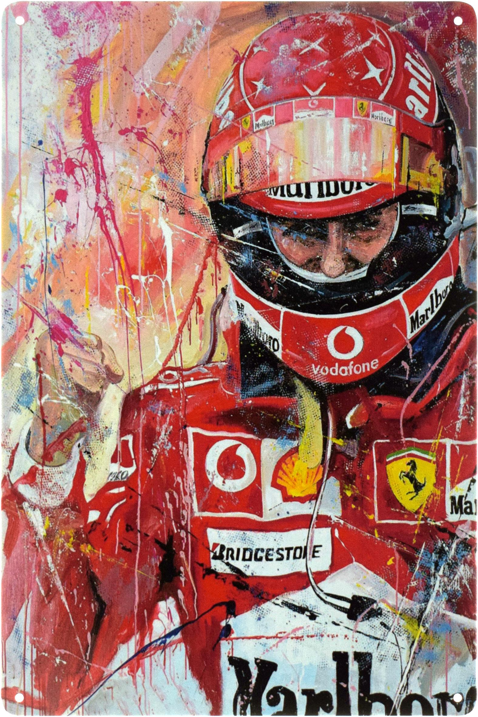 Металлическая табличка Михаэль Шумахер/Ferrari Formula 1 Michael Schumacher 20x30 см Металлическая табличка Михаэль Шумахер/Ferrari Formula 1 Michael Schumacher 20x30 см