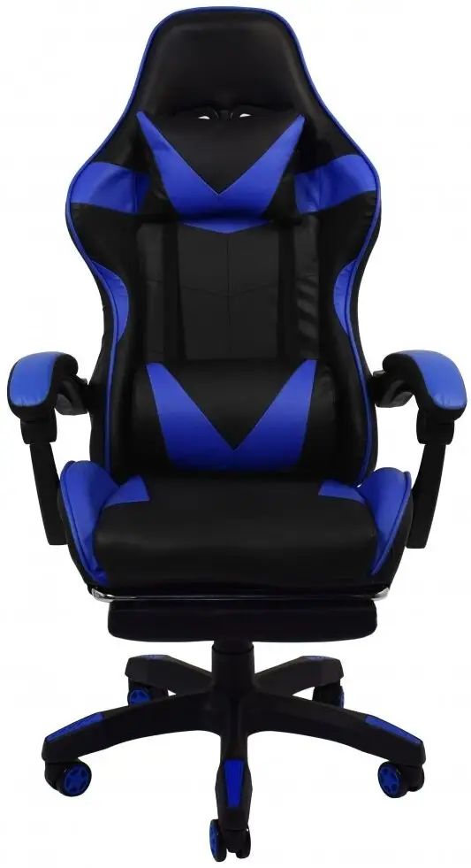 Крісло ігрове Bonro B-810 з підставкою для ніг Чорно-синій (42300047) - фото 3
