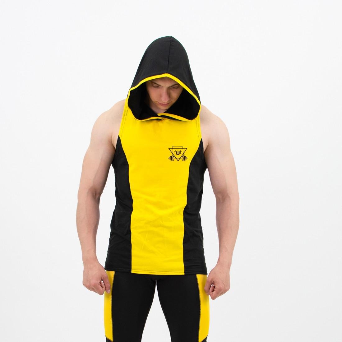 Мужская спортивная майка fitU Hush с капюшоном XL Yellow (20MHBYXL)