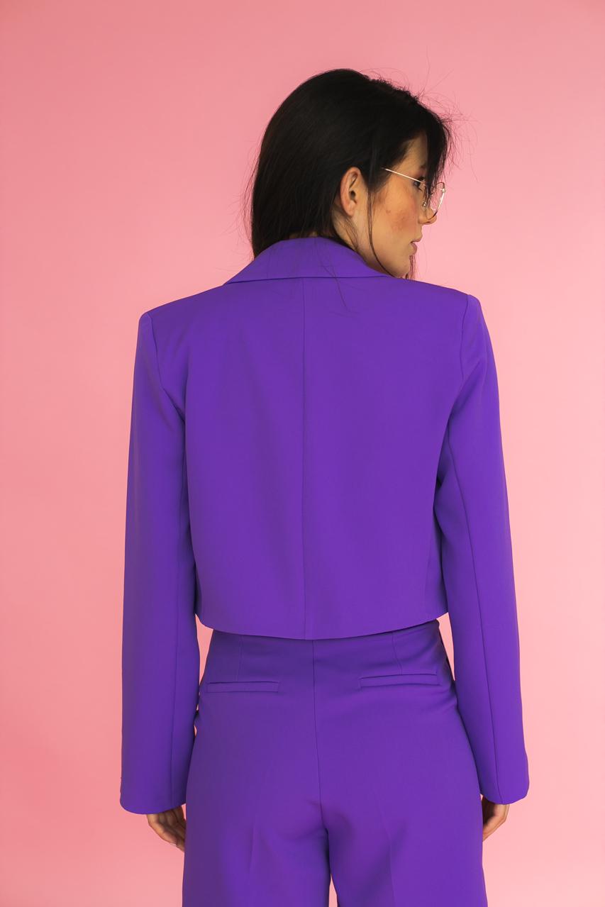 Жакет укороченого фасону QU STYLE XS/S Фіолетовий (9528588) - фото 2 Жакет укороченого фасону QU STYLE XS/S Фіолетовий (9528588) - фото 2