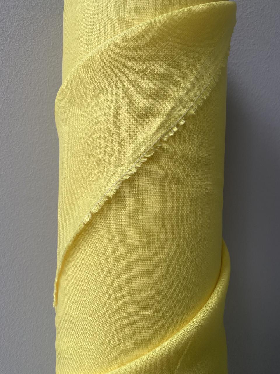 Тканина LINEN PLUS лляна натуральна 143 см 1490 Жовтий - фото 7
