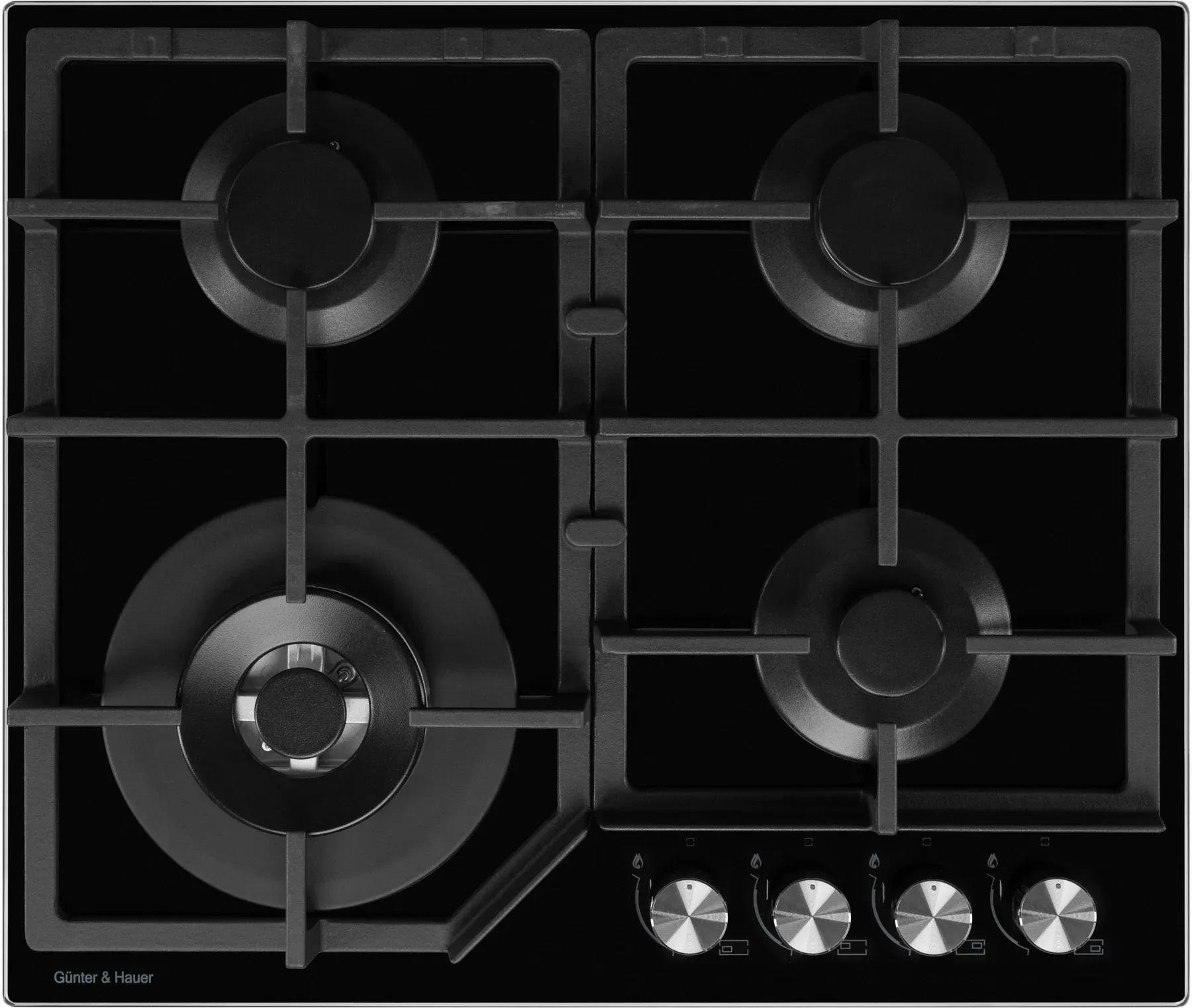 Варочная поверхность стеклянная газовая Gunter&Hauer GT 642 с турбоконфоркой