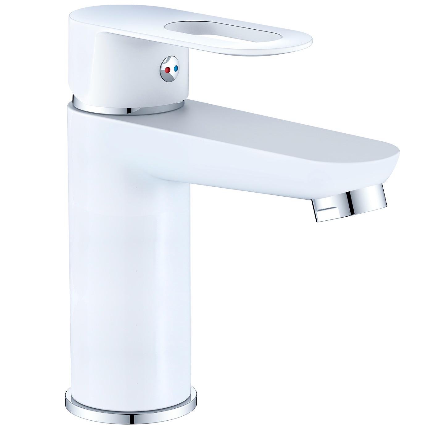 Змішувач для умивальника Lidz Latwa LDLAT001WHI45423 одноважільний Білий (227075)