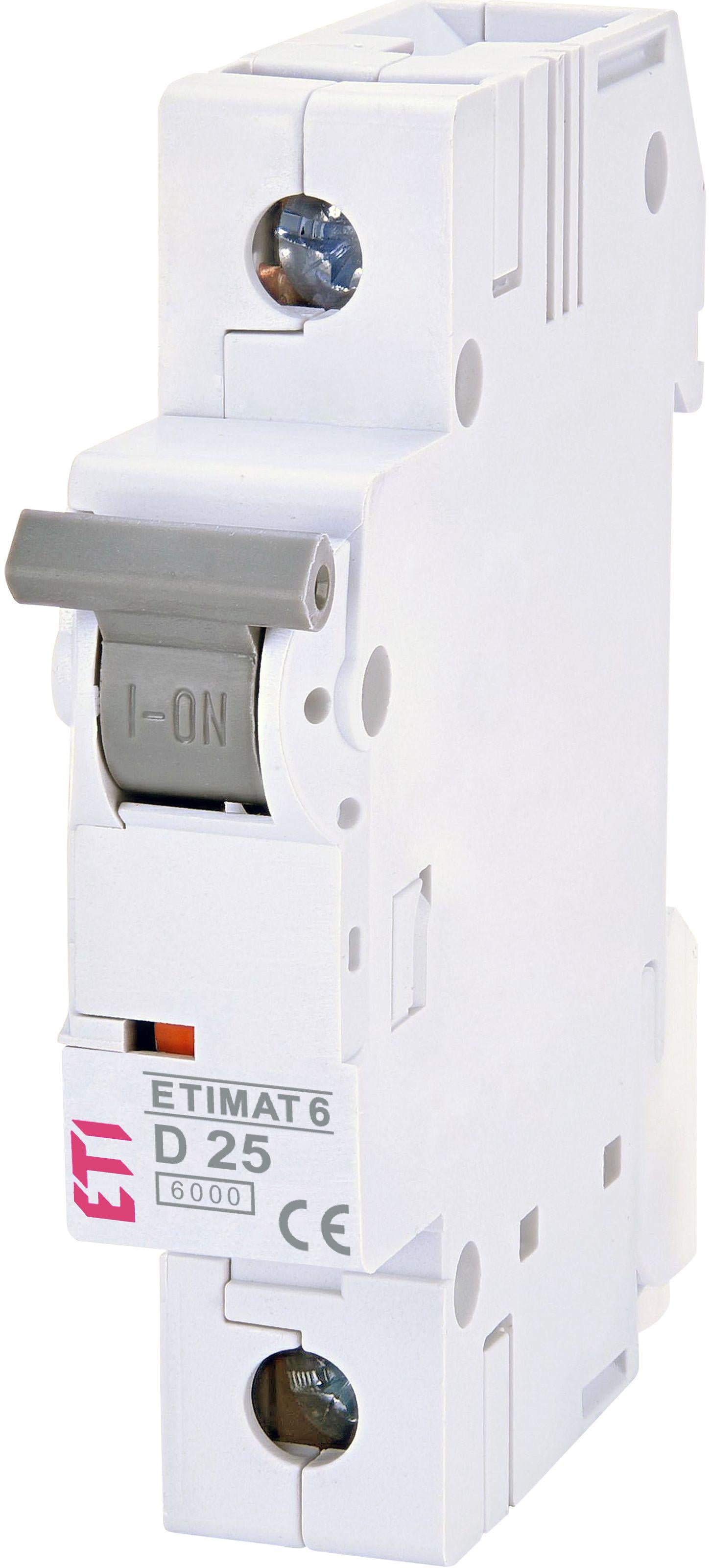 Автоматический выключатель ETI ETIMAT 6 1p 25A 6 кА D (2161518)