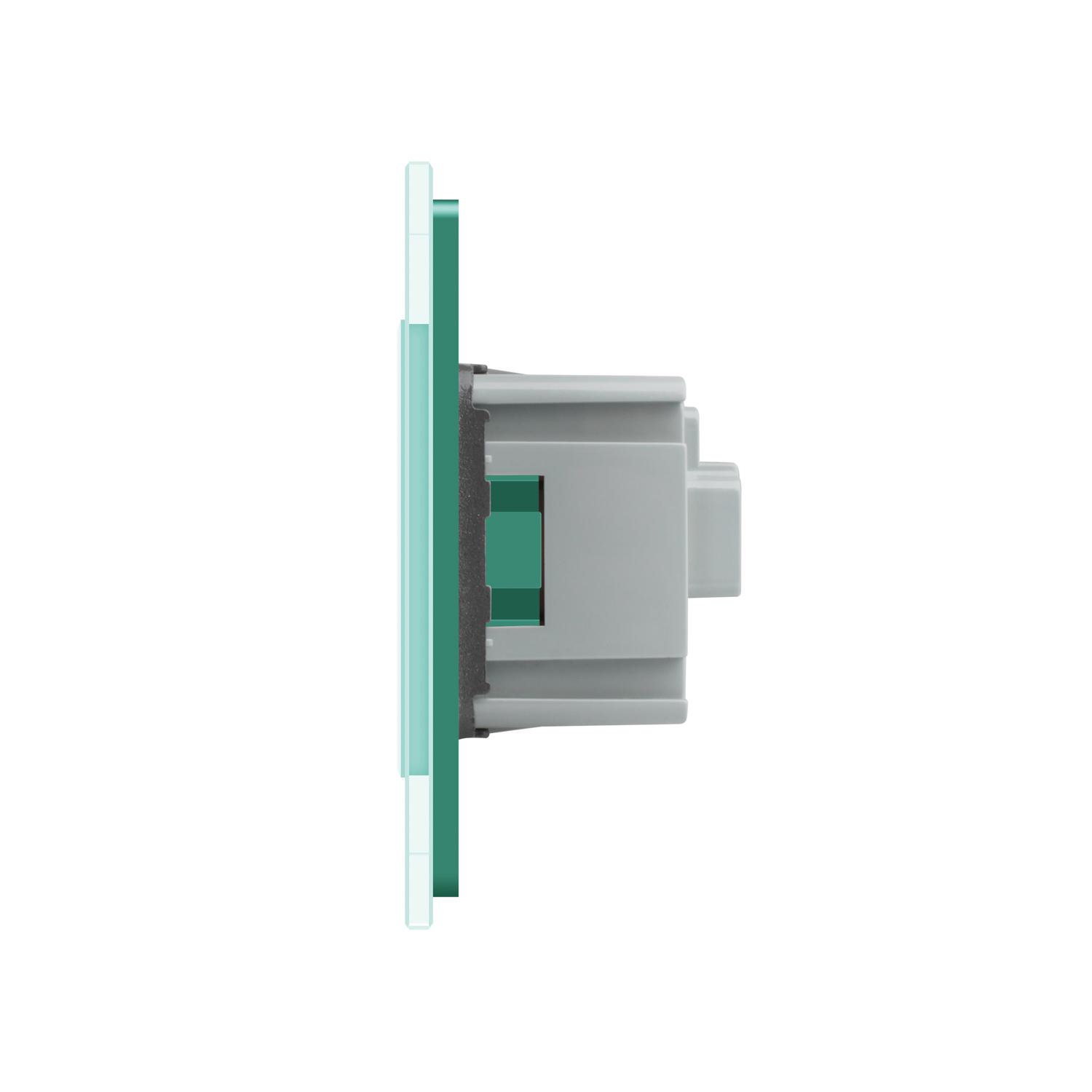 Розетка с заземлением Livolo стеклянная Зеленый (VL-C7C1EU-18) - фото 4