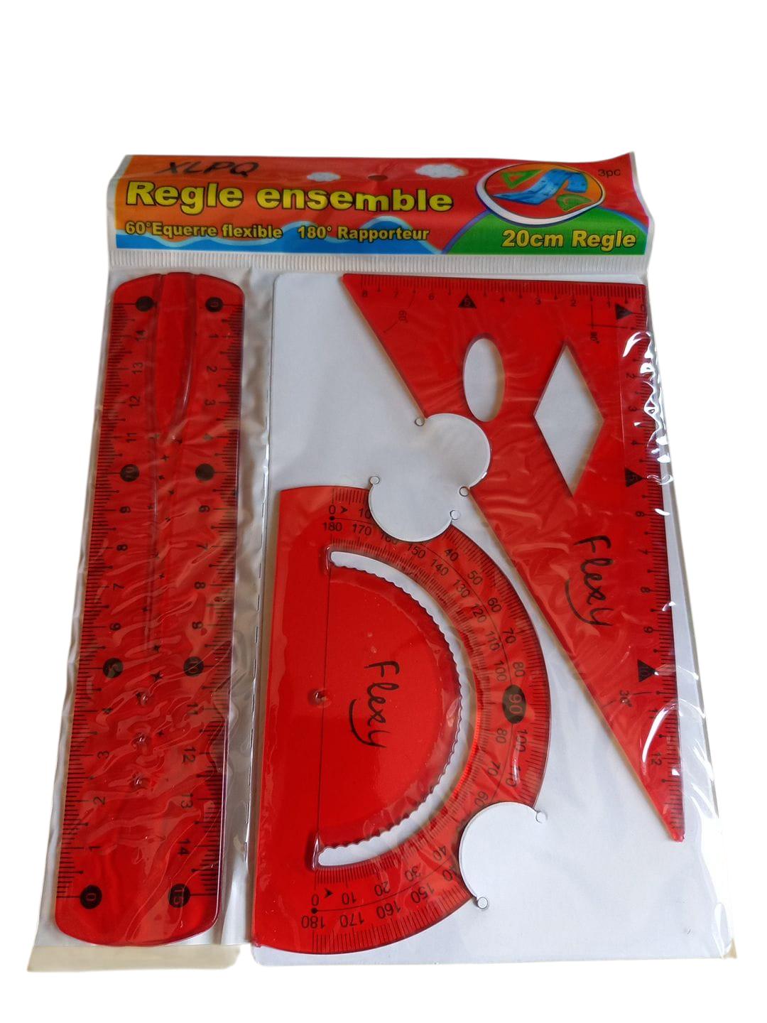 Набір гнучких лінійок Flex косинець/транспортир/лінійка 15 см Червоний (28926194) - фото 3 Набір гнучких лінійок Flex косинець/транспортир/лінійка 15 см Червоний (28926194) - фото 3