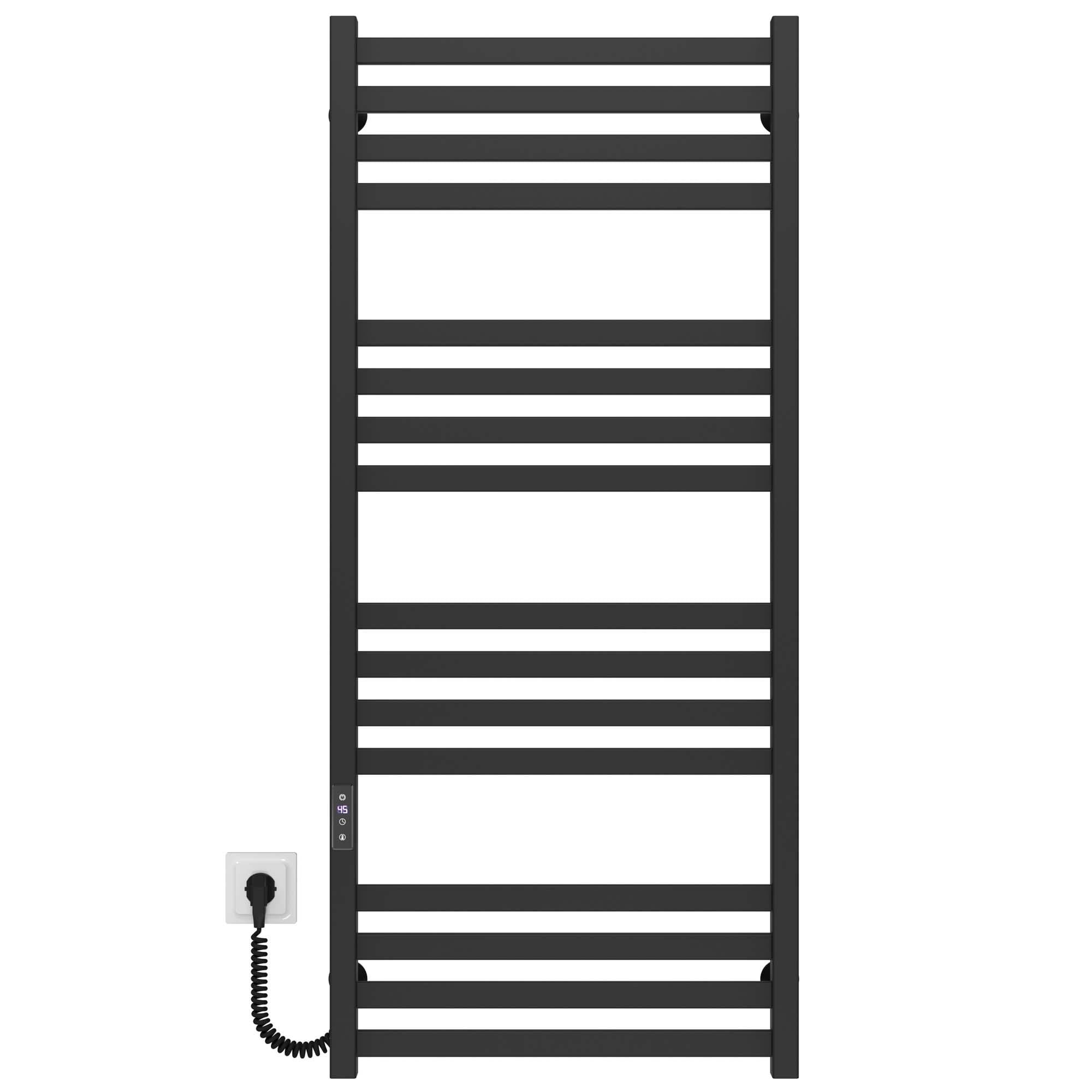 Полотенцесушитель электрический Deffi Magnus П16 JD04 левое подключение нержавеющая сталь 600х1200 мм Черный (A.MA.120.60.16.E.B.L.2)