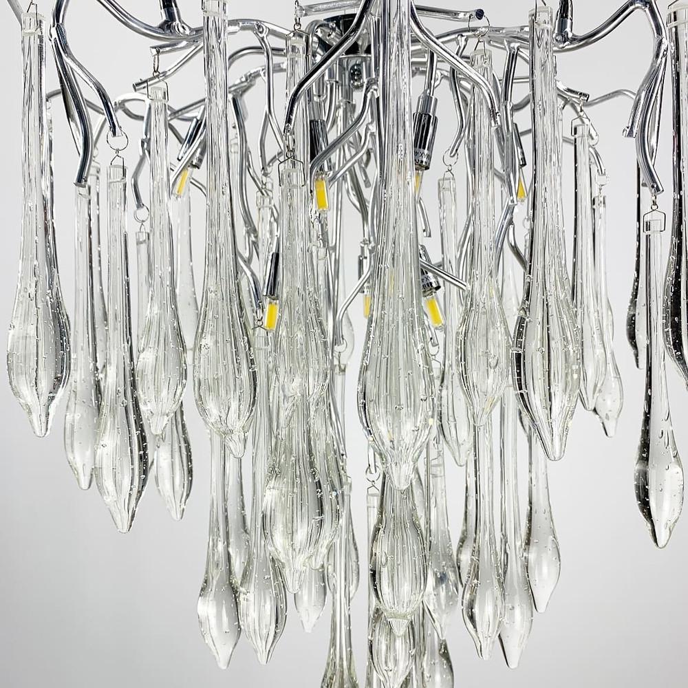 Люстра з скляними прозорими елементами 60 см (Y 03 CH/TR) - фото 4