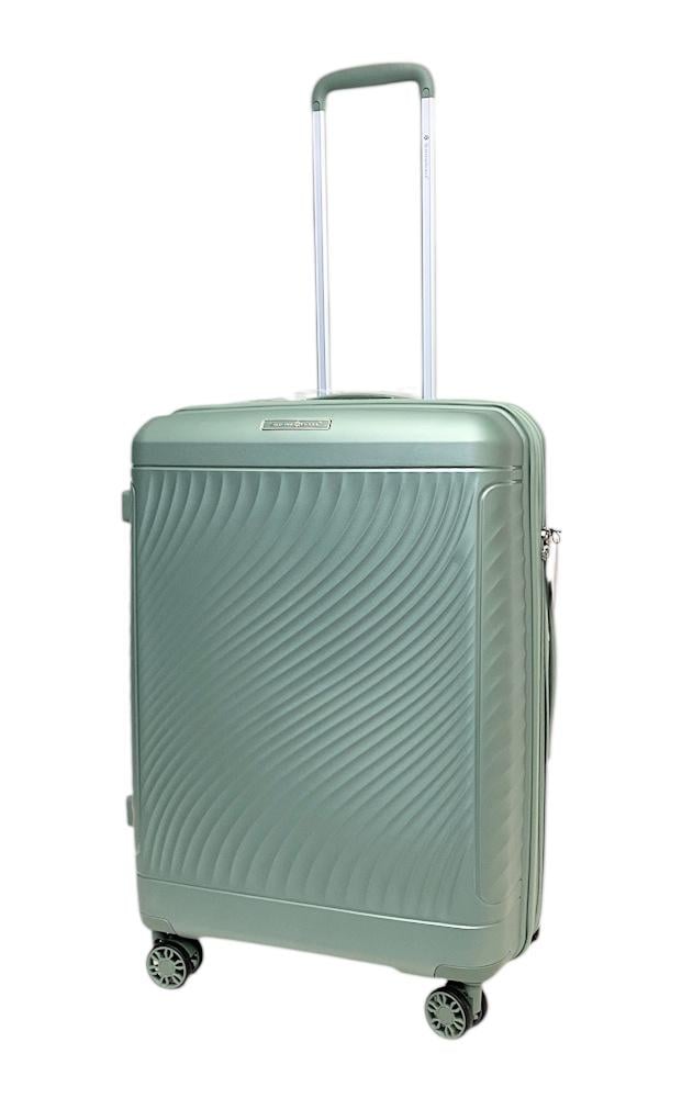 Чемодан средний Snowball 49703 из полипропилена 68+13 л 65×46×25 см Зеленый (49703/62/50)