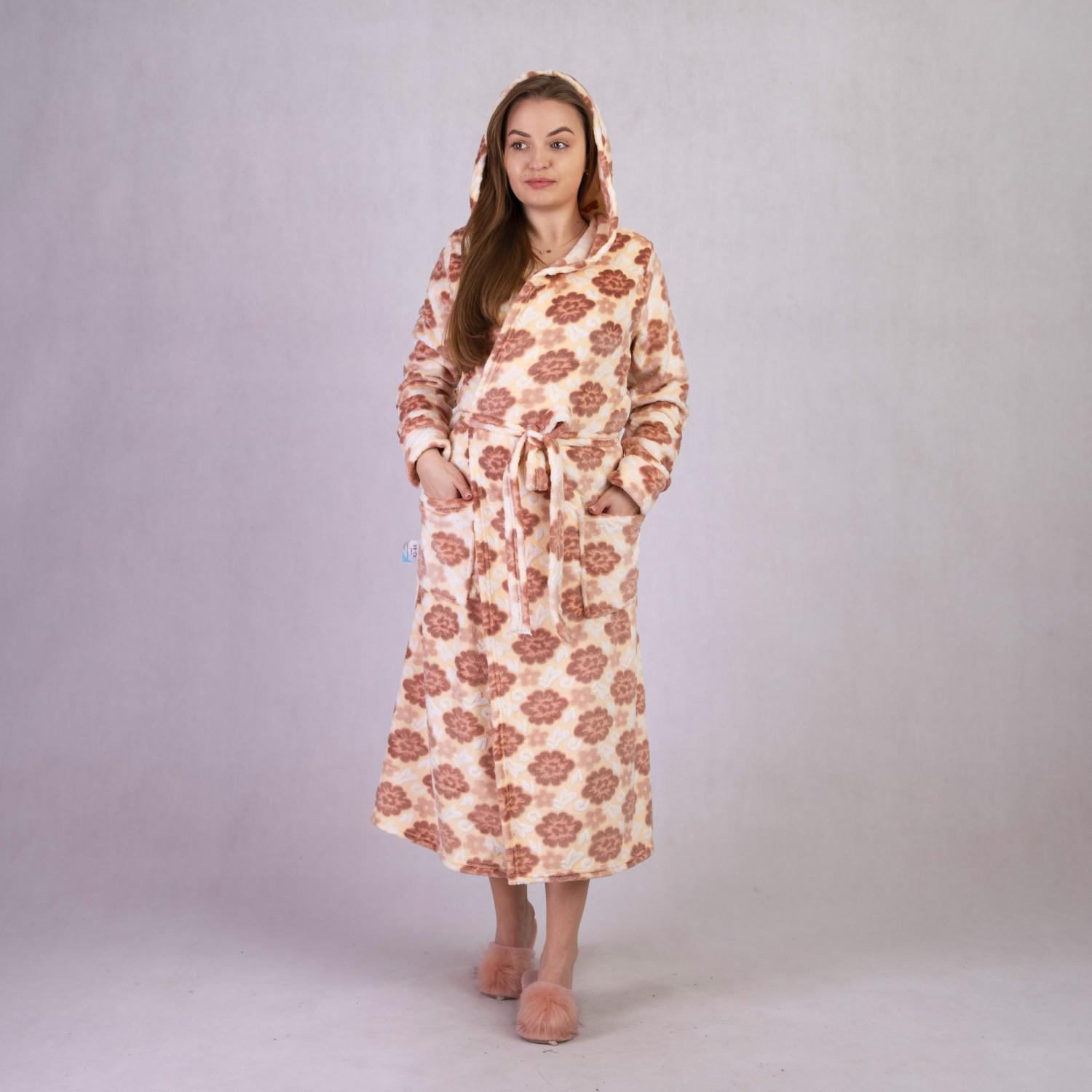 Халат женский махровый GO-IN TN-2048 р. 54 Бежевый