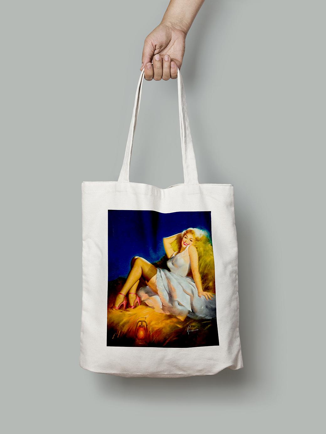 Эко-сумка Девушка на сене. Эдвард Рунчи шопер (pin_up010116_Bag)