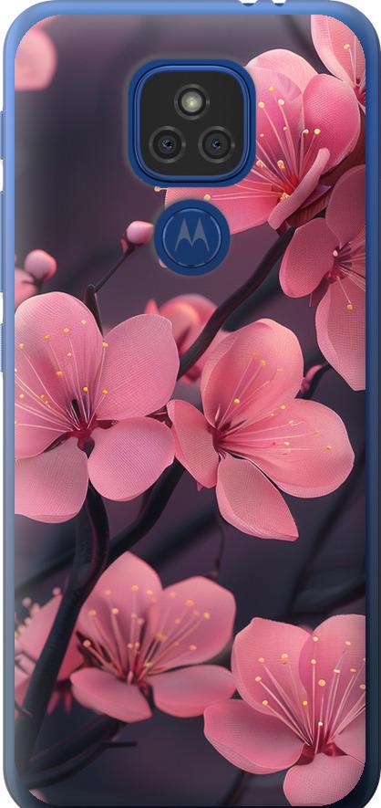 Чехол на Motorola E7 Plus Пурпурная сакура (6075u-2107-42517)