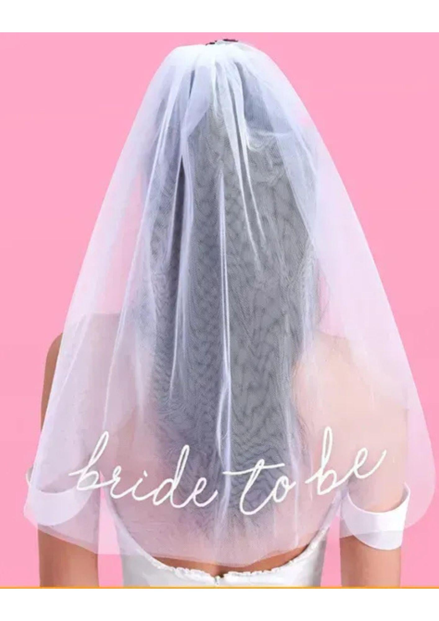 Фата для девичника “Bride to Be” короткая Белый (82)