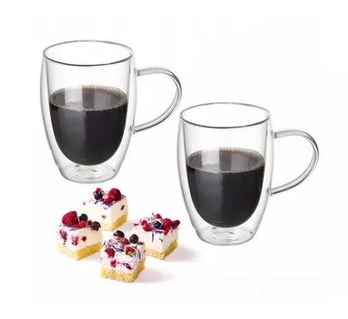 Набор чашек стеклянных Kamille с двойными стенками 350 мл 2 шт. - фото 2 Набор чашек стеклянных Kamille с двойными стенками 350 мл 2 шт. - фото 2