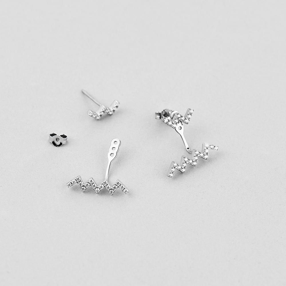 Серебряные серьги Minimal Волны (2114)