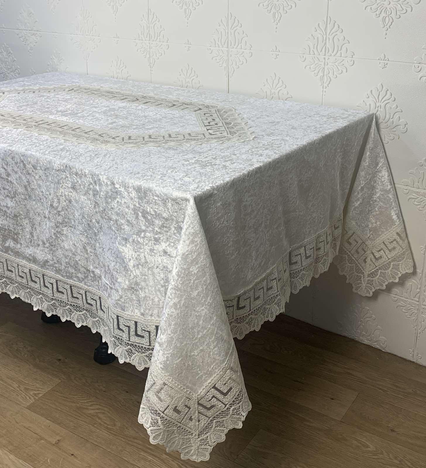 Скатертина велюрова Acme Tekstil PVS Vefa 01 160x220 см Krem (CN30451)