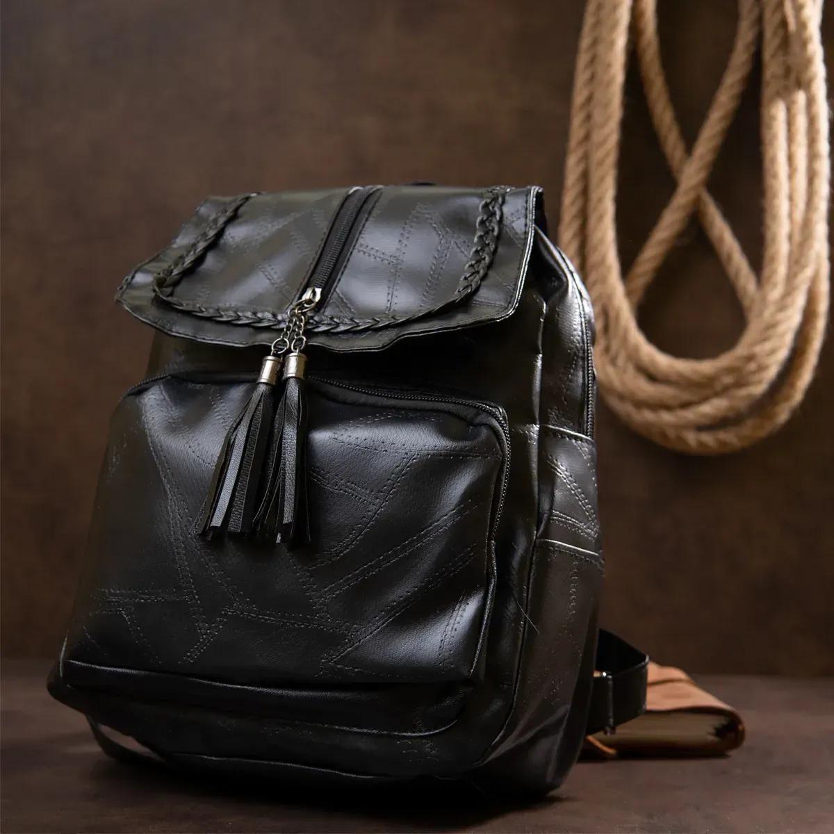 Рюкзак женский из кожзама Vintage Черный (id_114116) - фото 6