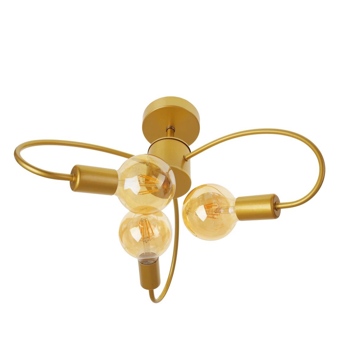 Люстра с золотистым покрытием на 3 лампочки лофт Brille BR-01 607C/3 E27 G