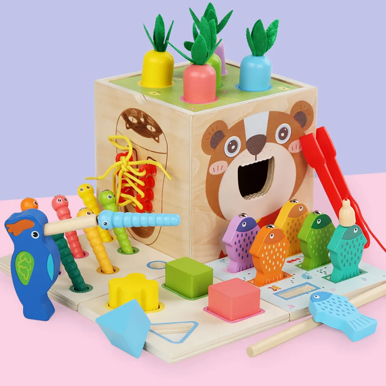 Куб логический Montessori Toy Play Kits шесть вариантов игры (13803331) - фото 2