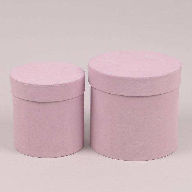 Комплект коробок для квітів Flora Велюр 2 шт. Пудровий (39899) - фото 1 Комплект коробок для квітів Flora Велюр 2 шт. Пудровий (39899) - фото 1