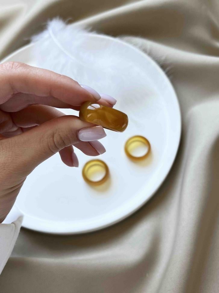 Кільце з агату р. 19,5 мм Жовтий (5242-19,5) - фото 3 Кільце з агату р. 19,5 мм Жовтий (5242-19,5) - фото 3