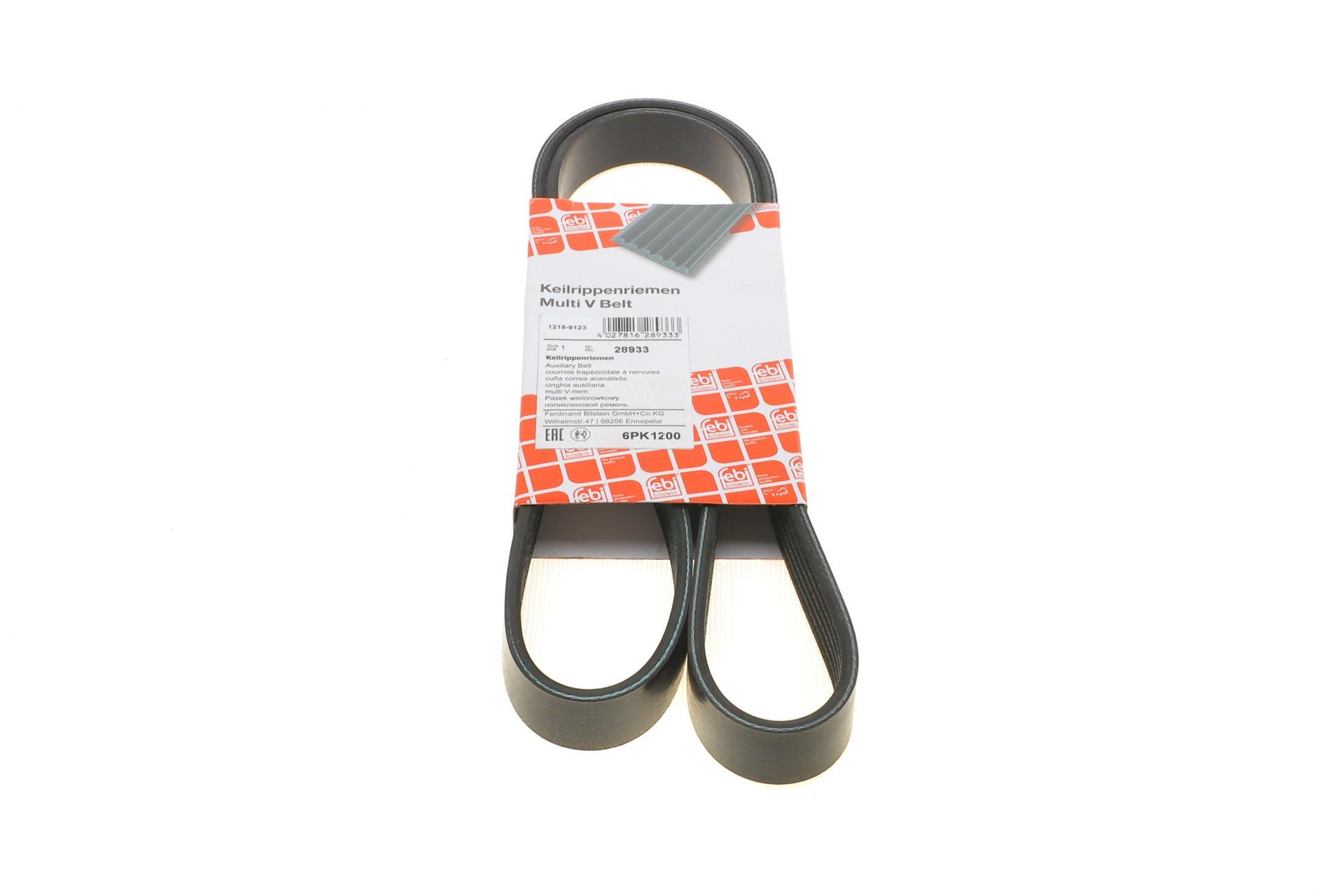 Ремень генератора FEBI BILSTEIN Renault Kangoo 1.5 dCi 6PK1200-28933