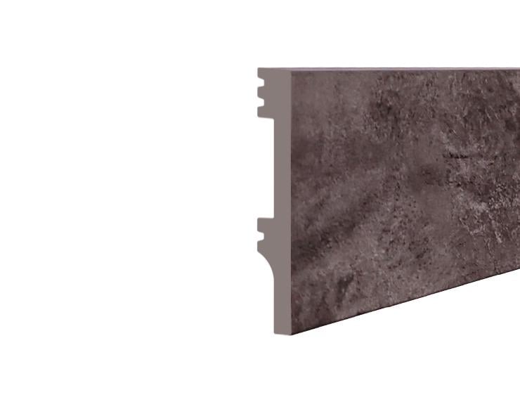 Плинтус дюрополимерный 10х80 мм Темный бетон (8010Р-19165)