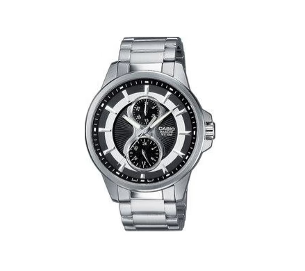 Наручные часы мужские Casio Beside BEM-304D-1A со стальным корпусом Черный (3150803015)