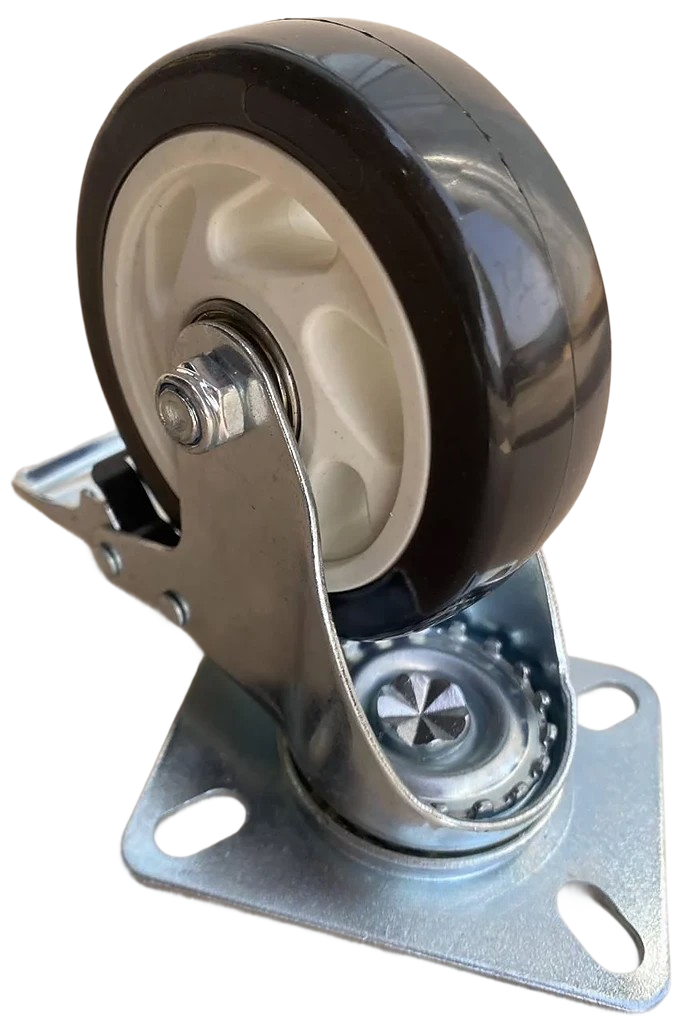 Колеса полиуретановые в поворотном кронштейне с тормозом d 100 мм (2332164032) - фото 3 Колеса полиуретановые в поворотном кронштейне с тормозом d 100 мм (2332164032) - фото 3