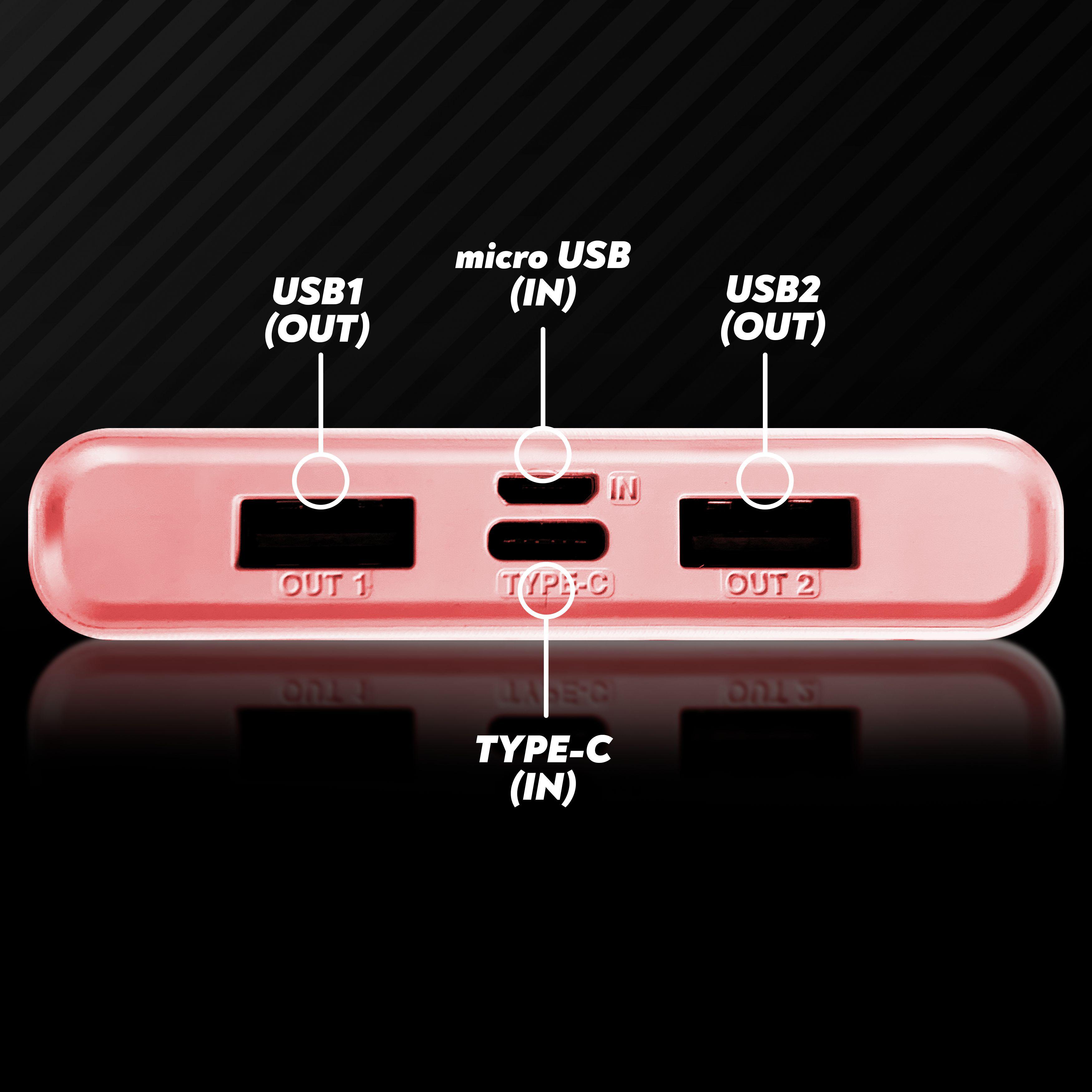 Повербанк Andowl Q-CD555 переходник для роутера 15000 mAh Черно-розовый (85607297) - фото 6