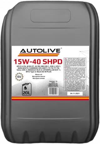 Моторное масло AUTOLIVE 15W-40 SHPD 20 л (029/78)