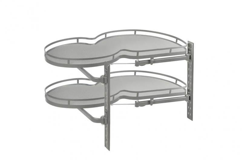 Полка фигурная угловая поворотная правая GTV CORNER MovixPro с дотягом плоский прут 900 мм Графит (MVM-900PR-ANTRACITE)