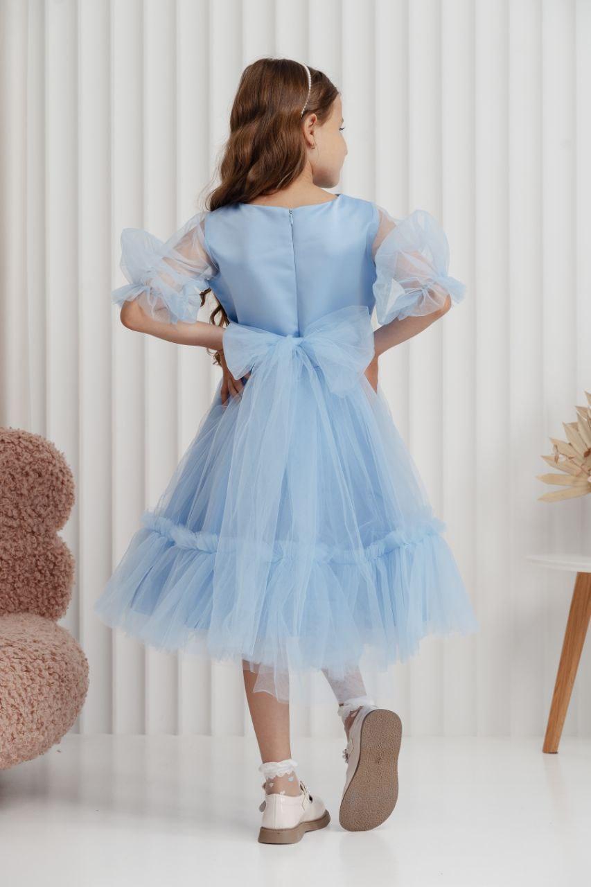 Платье праздничное для девочки 128 см Голубой (2526087215) - фото 5 Платье праздничное для девочки 128 см Голубой (2526087215) - фото 5