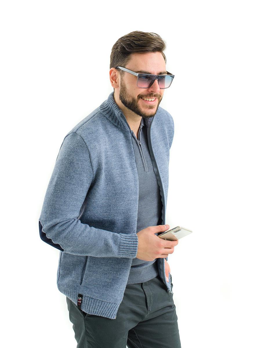 Кофта на блискавці з налокітниками SVTR р. 50 Джинс (395) - фото 4 Кофта на блискавці з налокітниками SVTR р. 50 Джинс (395) - фото 4