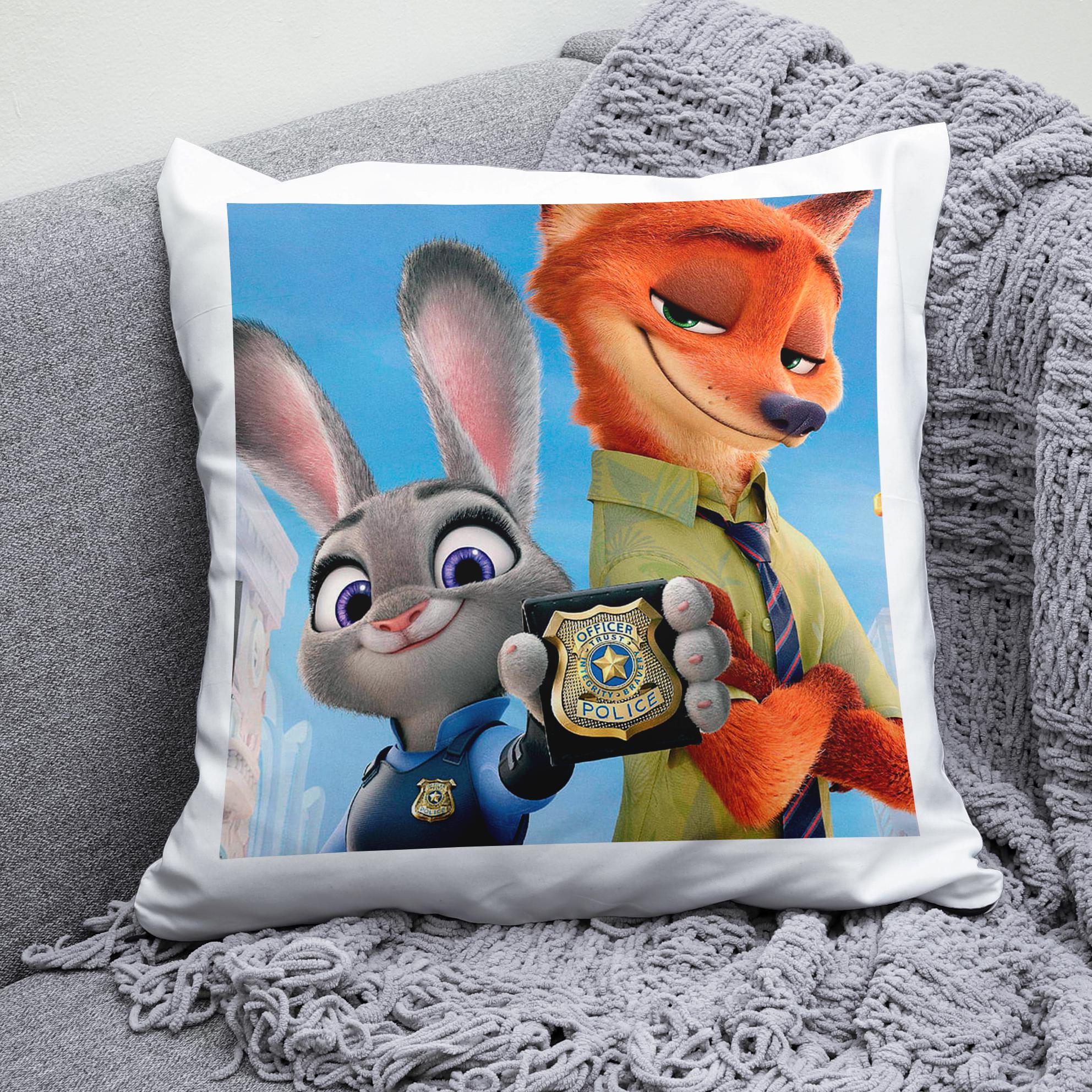 Плюшевая подушка квадрат с принтом Зверополіс Плюшевая подушка квадрат с принтом Зверополіс