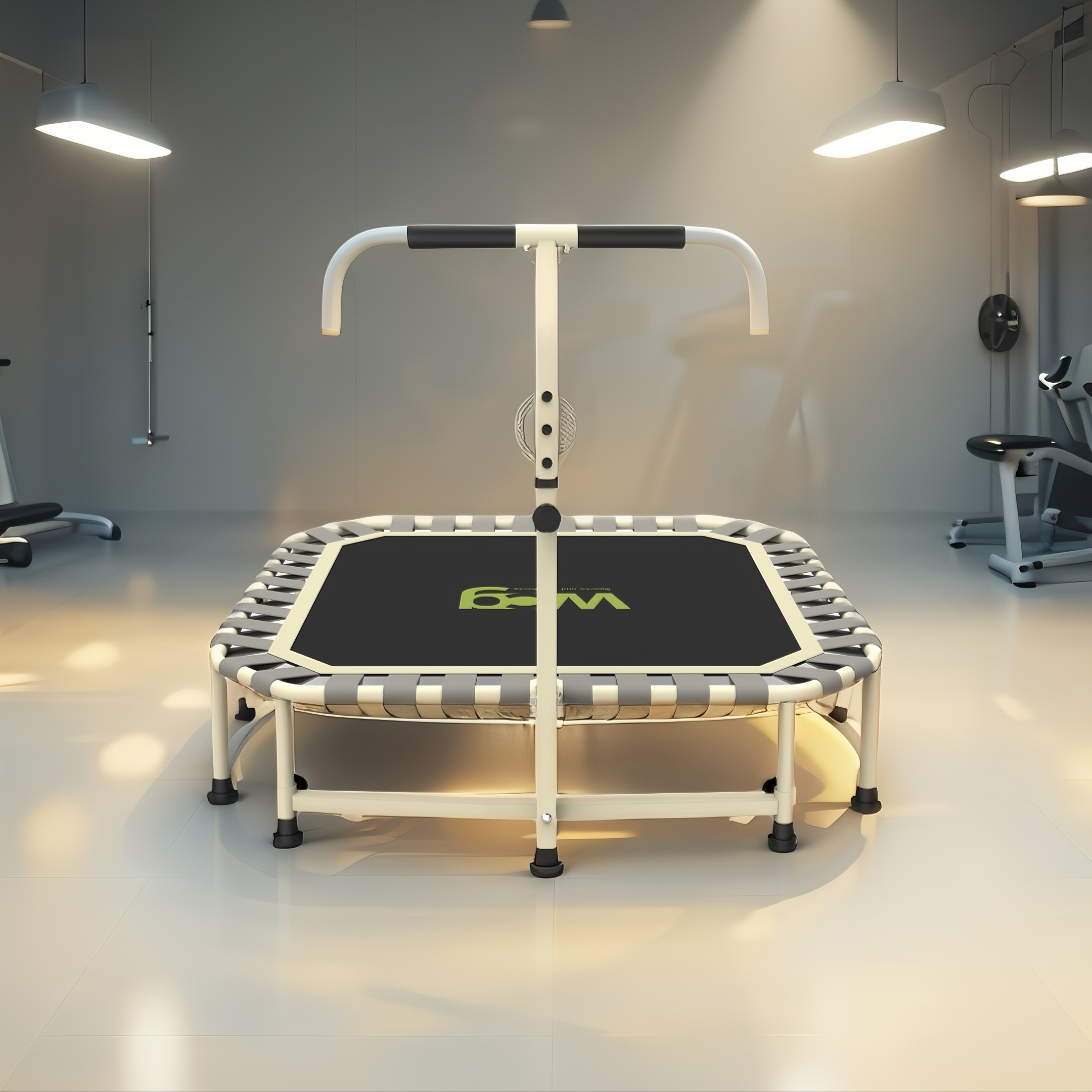 Фитнес-батут квадратный с ручкой WCG 4Active 110х110 см Серый (W-1007 (1)