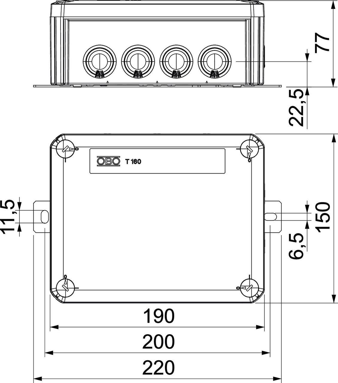 Распределительная коробка OBO bettermann наружная 10 герметичных вводов с клеммом 4х10 мм2 IP66 P90 PP 190х150х77 мм (7205742) - фото 2 Распределительная коробка OBO bettermann наружная 10 герметичных вводов с клеммом 4х10 мм2 IP66 P90 PP 190х150х77 мм (7205742) - фото 2