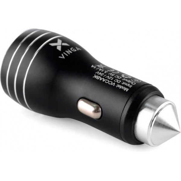 Зарядка Vinga Dual USB Car Charger Aluminium (VCCAABK) - фото 2