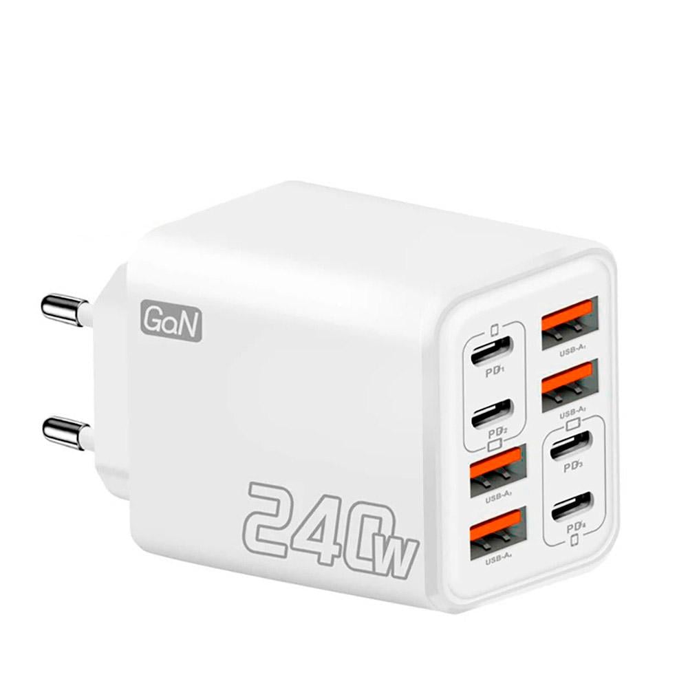 Блок живлення для телефону Maerknon 240W 4 USB/4 Type-C (38344291)