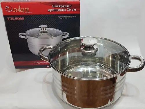 Кастрюля Unique UN-5008 с прозрачной крышкой 7 л (opt-21580) - фото 4 Кастрюля Unique UN-5008 с прозрачной крышкой 7 л (opt-21580) - фото 4