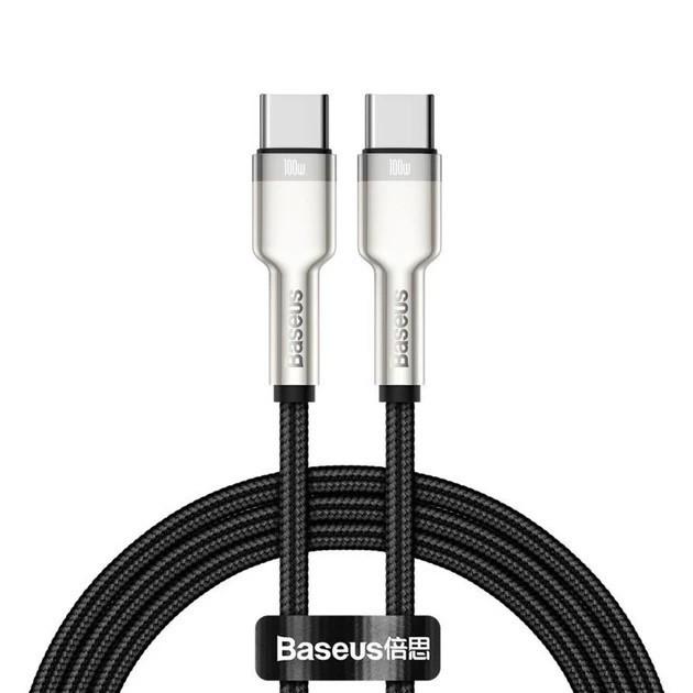 Кабель для швидкої зарядки Baseus Type-C to Type-C Cafule Series Metal Data Cable 5A 100W PD CATJK-C01 1 м Black - фото 1