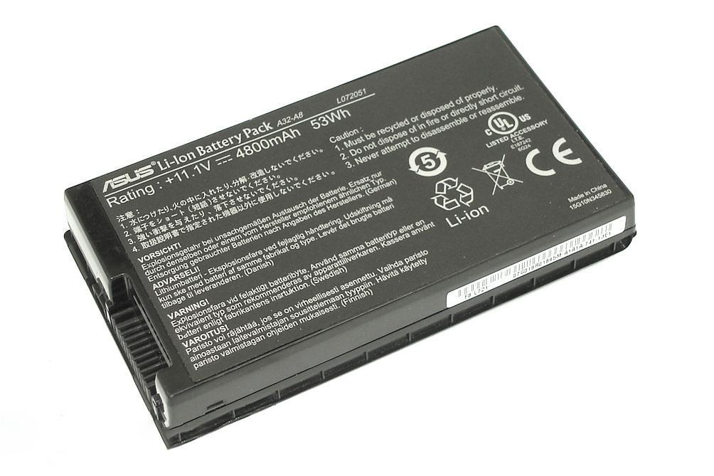 Аккумулятор для ноутбука Asus A32-A8 X80 11.1V 4400 mAh (002530)