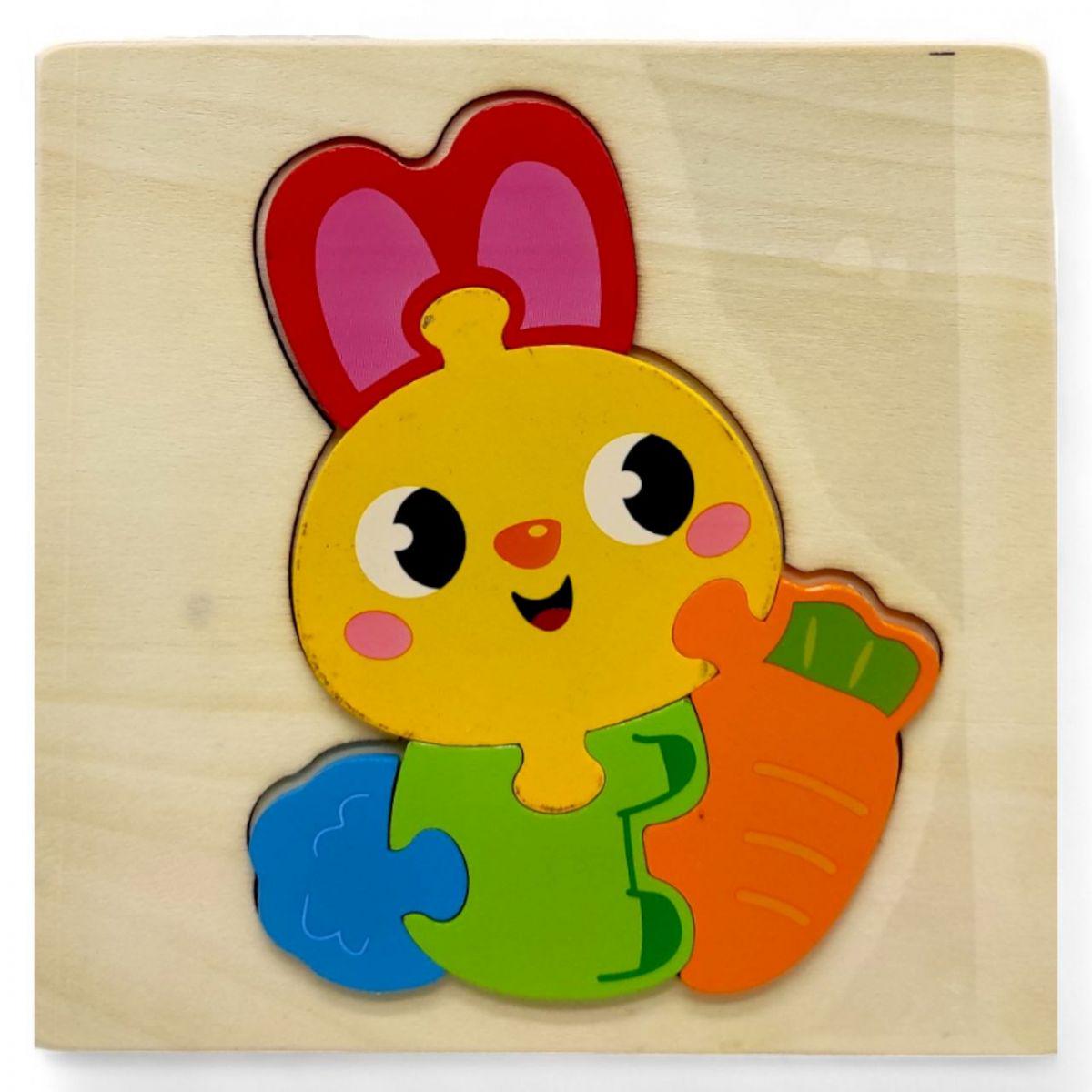 Вкладиш-пазл дерев'яний Кролик 15х15 см Вкладиш-пазл дерев'яний Кролик 15х15 см