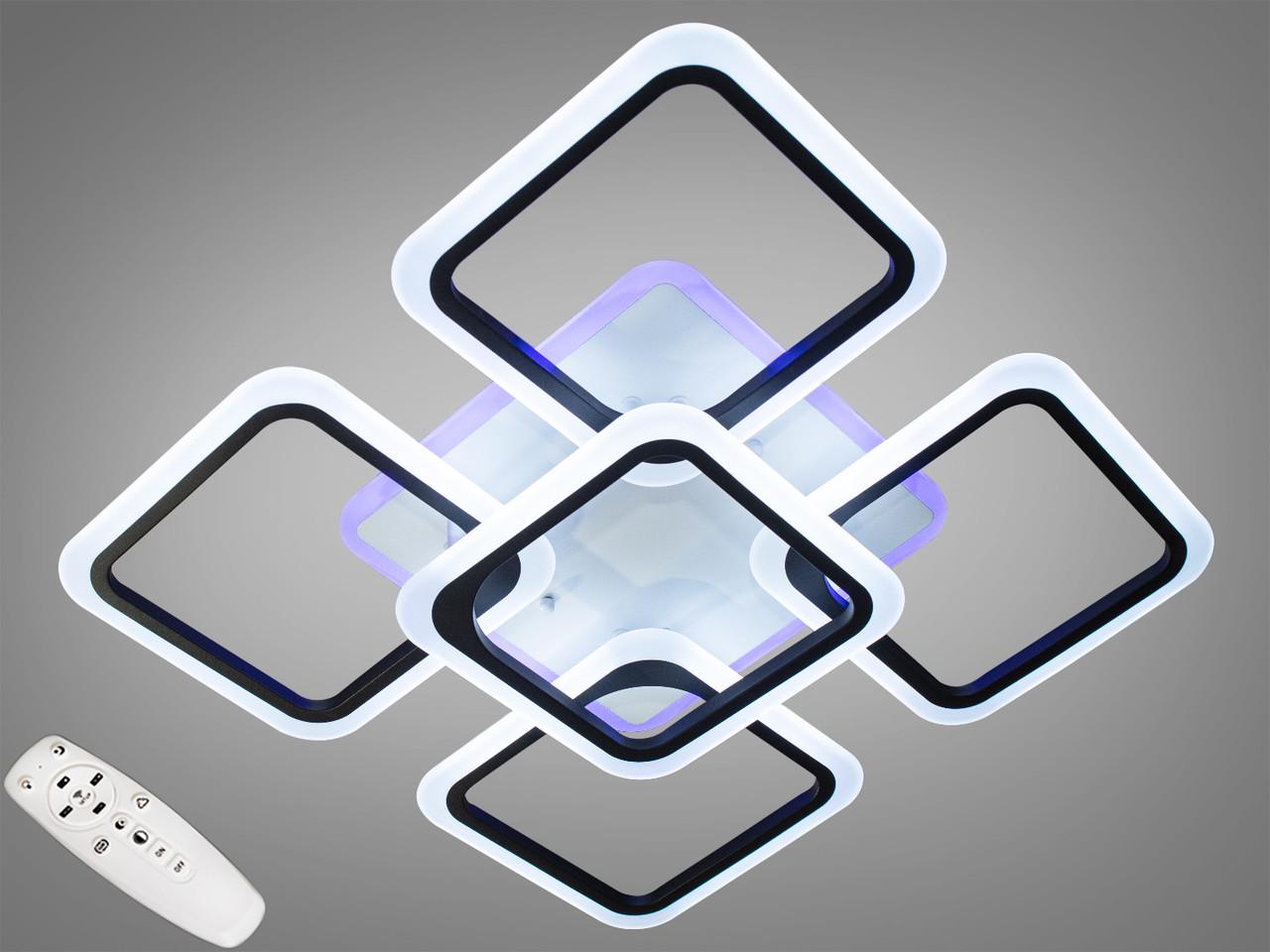 Люстра LED с димером и цветной подсветкой 120W (A8060/4+1BK LED 3color)