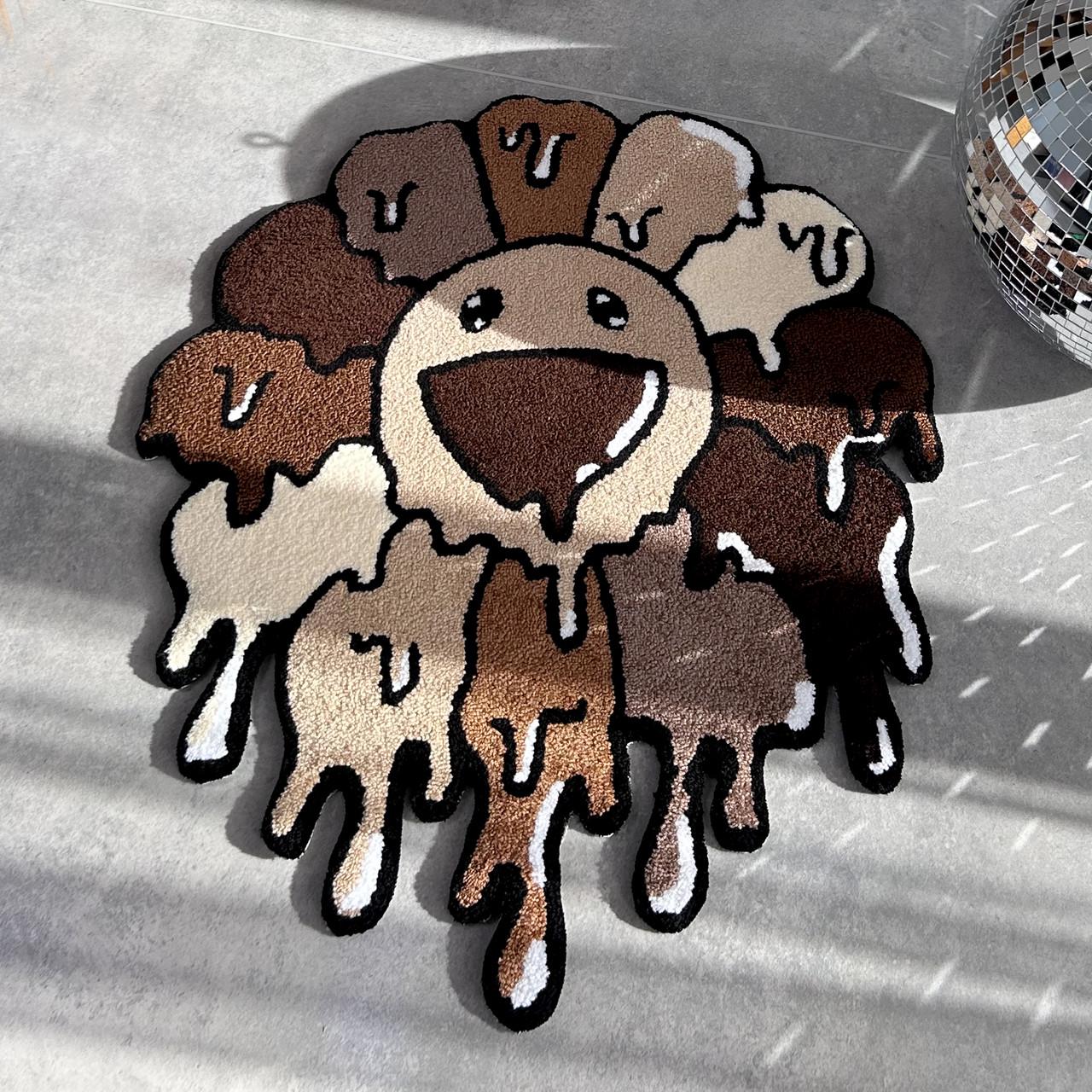 Килим ручної роботи Танучий шоколадик 80х80 см