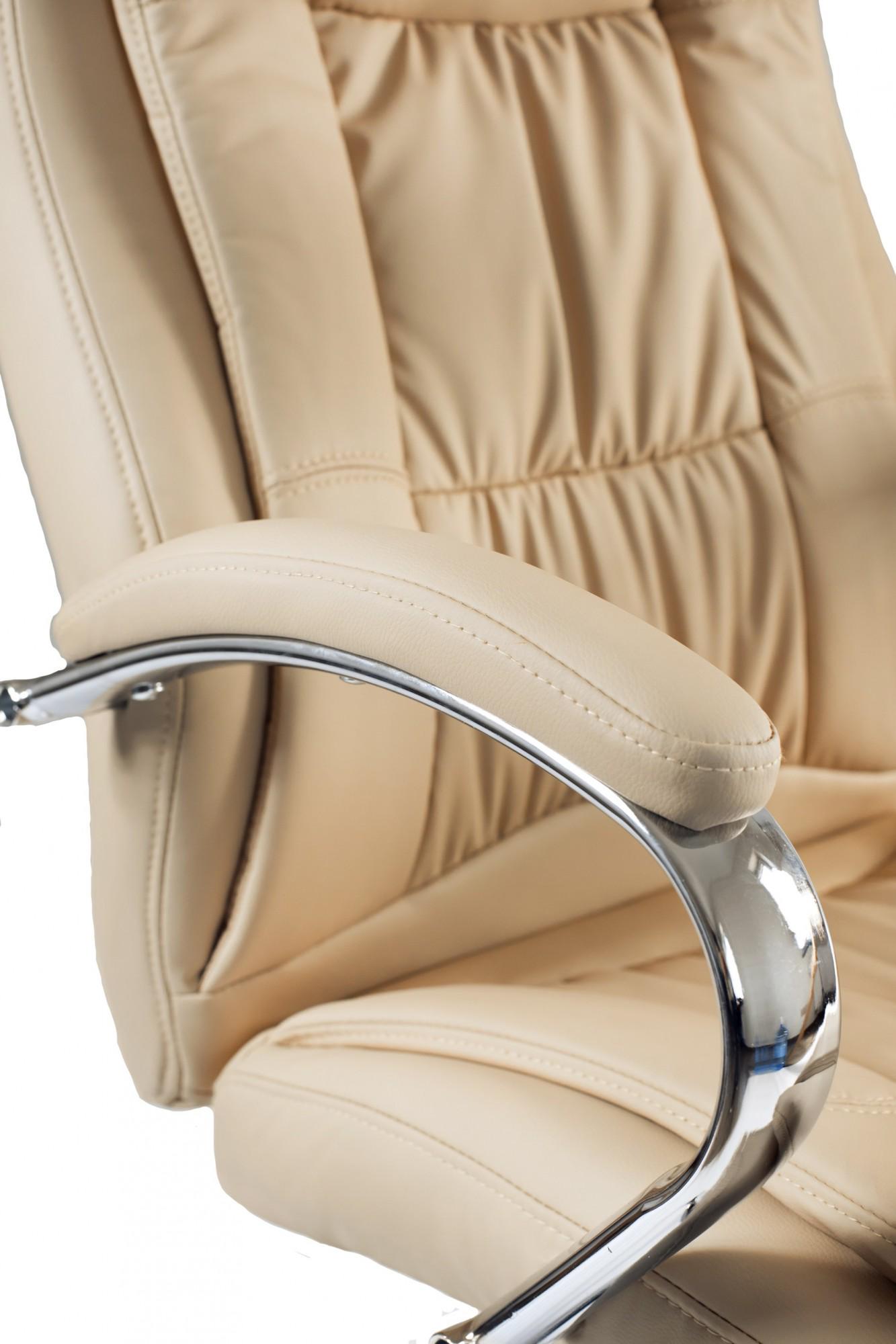 Кресло офисное компьютерное Kali LuxDesign хром Anyfix экокожа Бежевый - фото 7