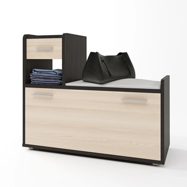 Тумба для обуви Эверест Тандем Левая 90х38х70 см Венге/Дуб молочный (ЕВ20298)